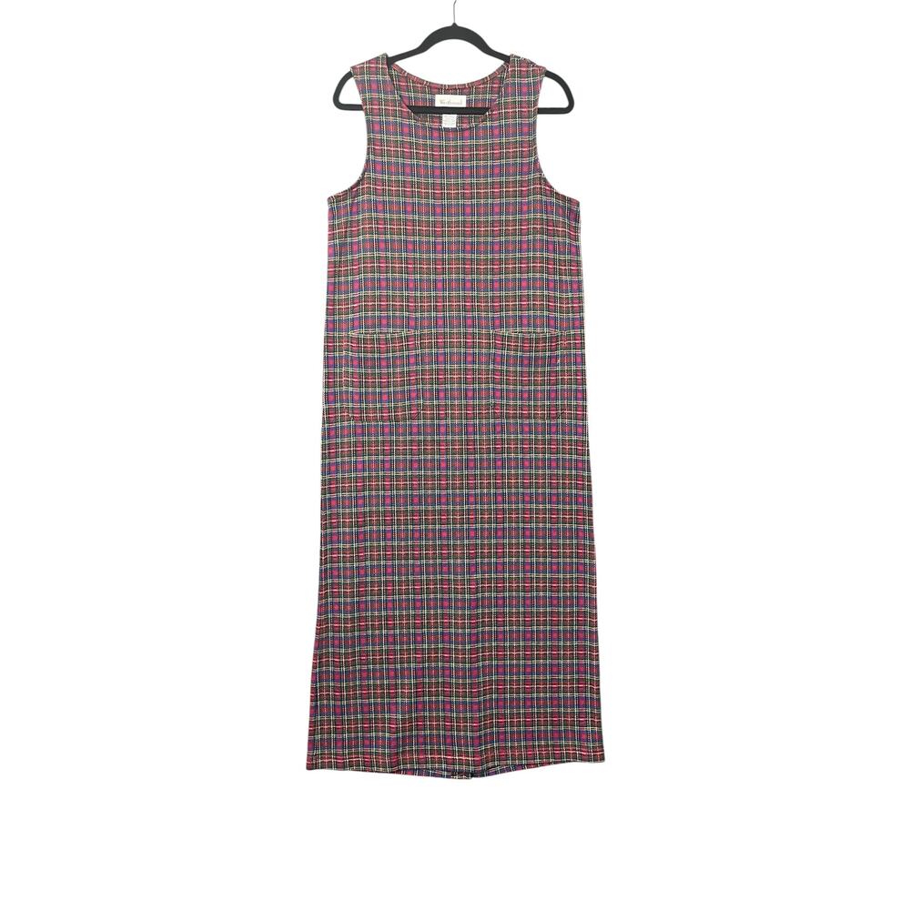 Westbound Y2K Vintage Plaid Maxi Sleeveless Dress w/ Patch‎ Pockets SZ Small 90s